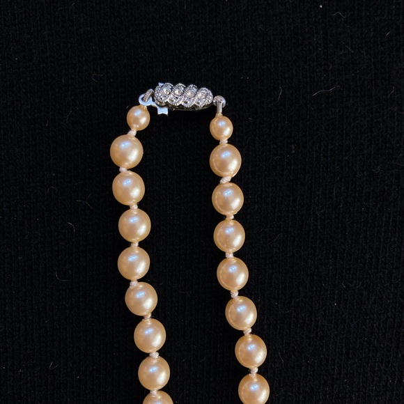 Vintage Long, Single Strand, Glass Pearl Necklace - Picture 5 of 7